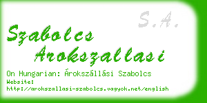 szabolcs arokszallasi business card