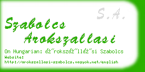 szabolcs arokszallasi business card